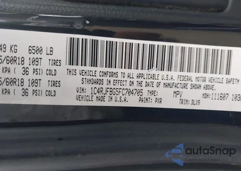 2015 Jeep Grand Cherokee Limited from USA, damaged, VIN 1C4RJFBG5FC704705